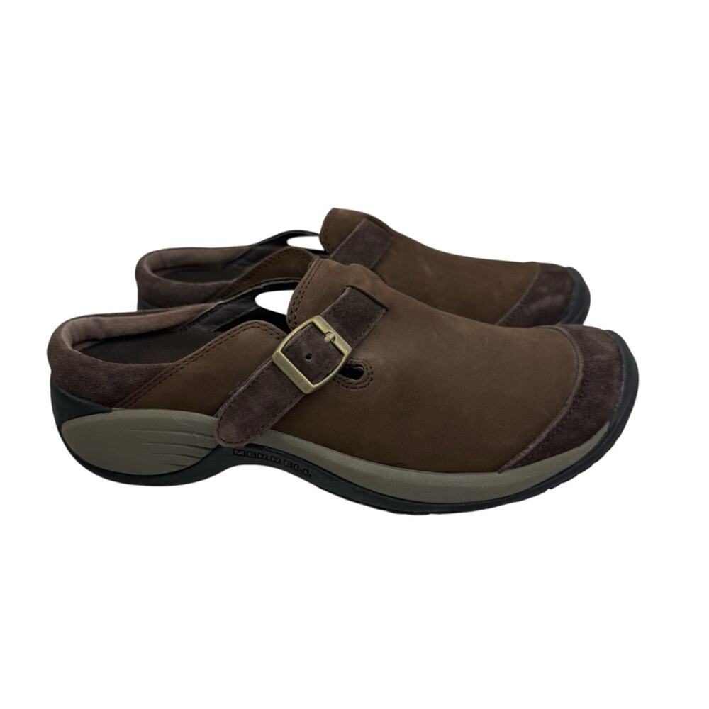 MERRELL Encore Buckle Bracken Women’s Sz 8.5 Slip On Leather Brown